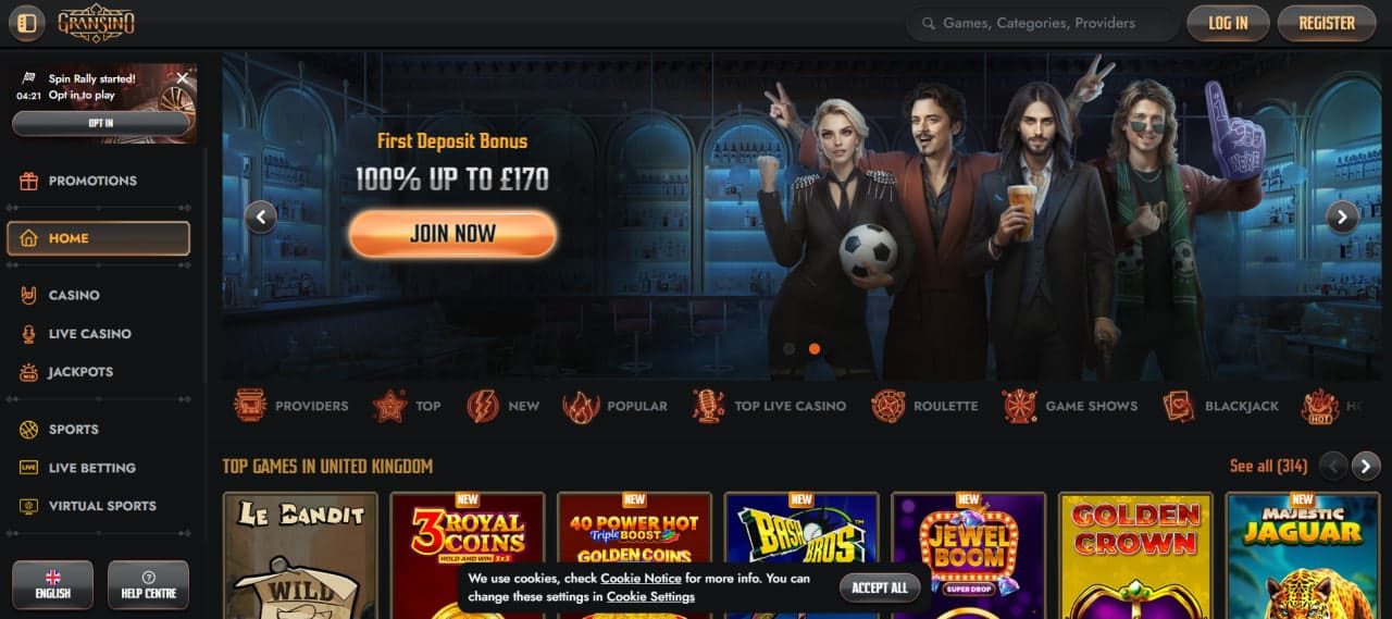 Gransino Casino Review 2026 – 100% Bonus & VIP Cashback